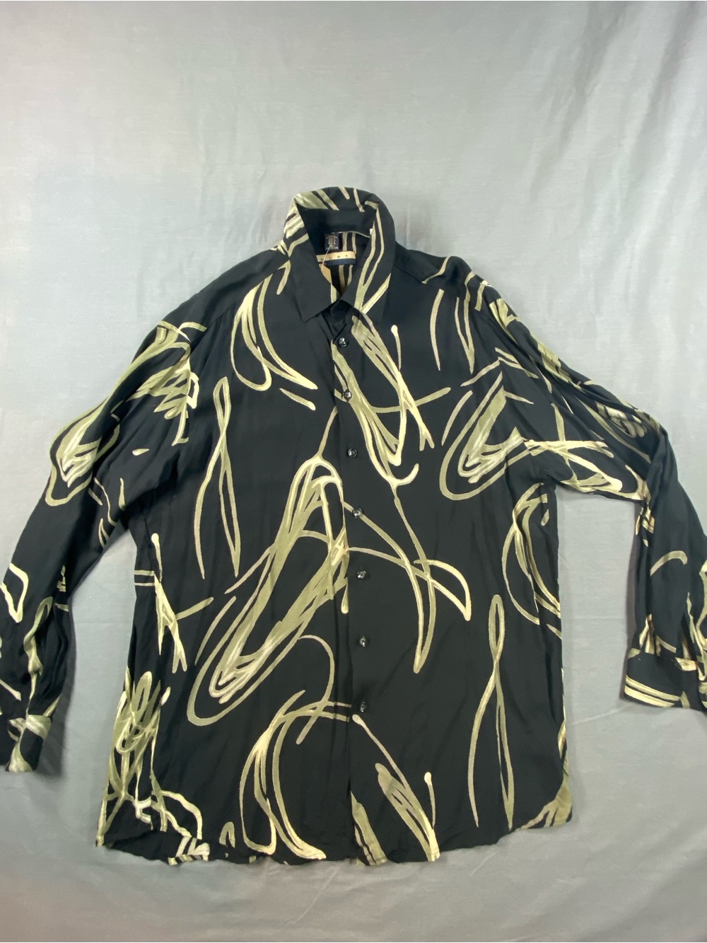 Haupt Lightweight rayon Black / gold Shirt button down